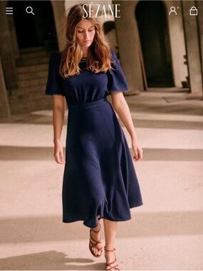 Sezane Lady Dress Midi Length